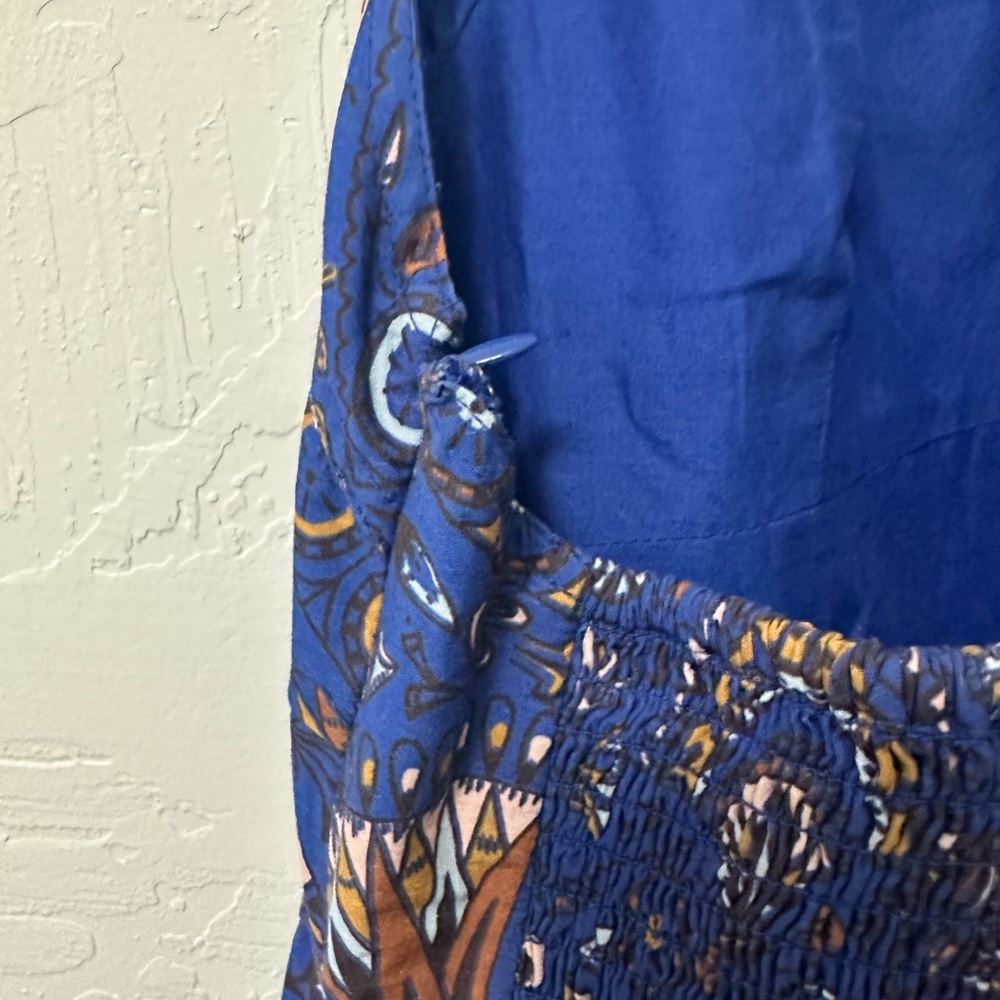 Anthropologie Sweetheart Midi Blue Patterned Dress - Picture 5 of 7